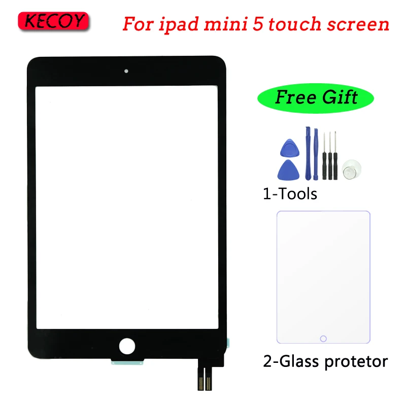 

1Pcs For Apple ipad Mini 5 2019 A2133 A2124 A2125 A2126 Touch Screen Display Replacement Digitizer Sensor Glass Panel With Tool
