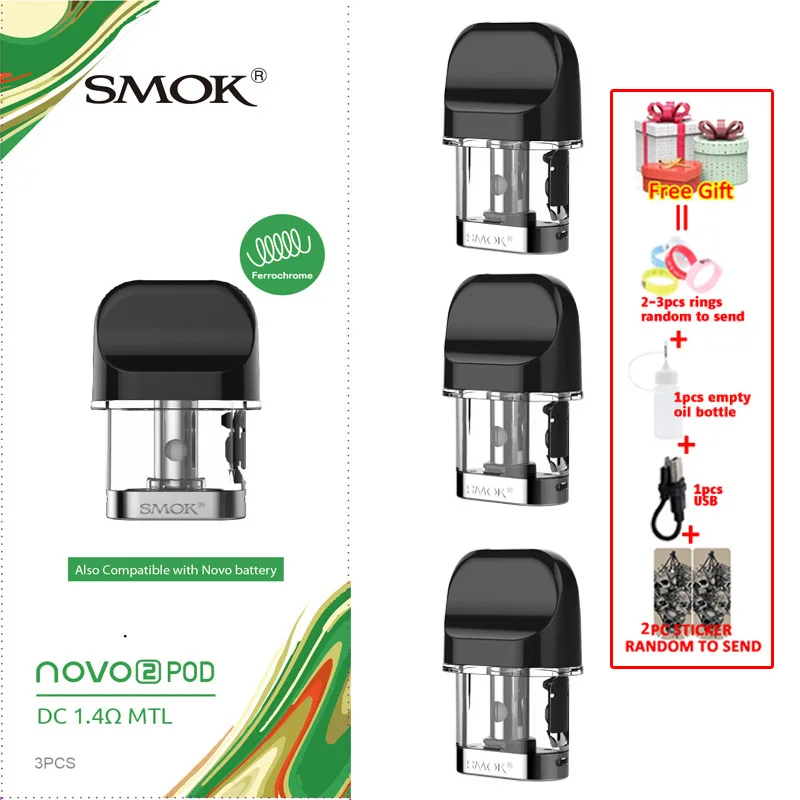 novo2 DC 1.4ohm pod SMOK pod starter kit SMOK novo 2 kit cobra covered vape pen kit с 450 мАч встроенным аккумулятором 2 мл емкость pod system kit - Цвет: novo2 DC 1.4ohm pod