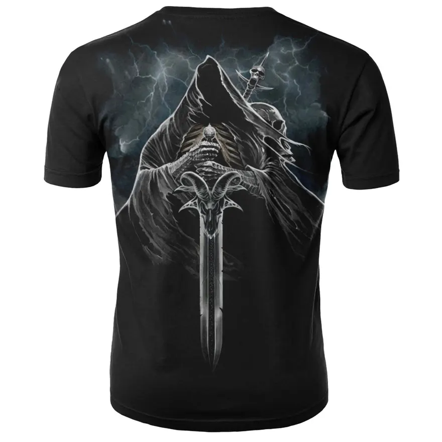 

2021 new round neck short sleeve 3DT shirt men's motorcycle punk 3D printing T-shirt men's T-shirt summer top men's fashion top