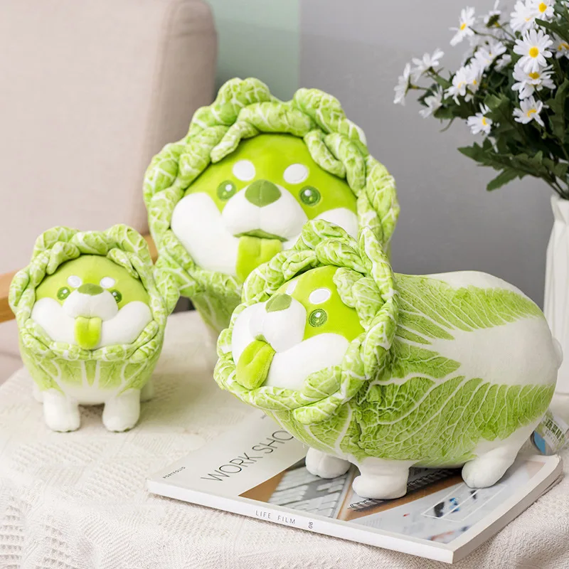 

NewLovely Vegetable Fairy Plush Toy Japanese Cabbage Dog Fluffy Stuffed Animals Soft Doll Shiba Inu Pillow Baby Kids Toys Gift