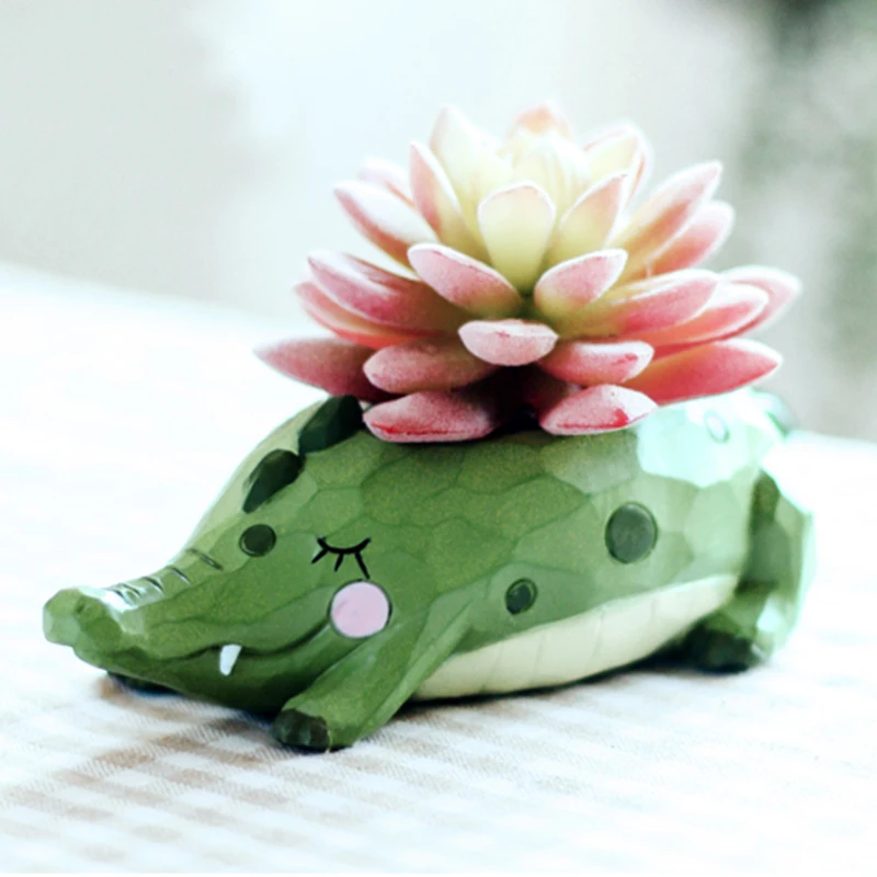 Натуральная смола ваза для цветов милый животный дизайн растения Ландшафтный