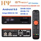 GTMEDIA GT Combo 4K 8K HD TV BOX 4:2:2 Android 9,0 + DVB-S2XT2C 2 + 16 спутниковый ТВ приемник декодерGoogle Smart Set Top Box