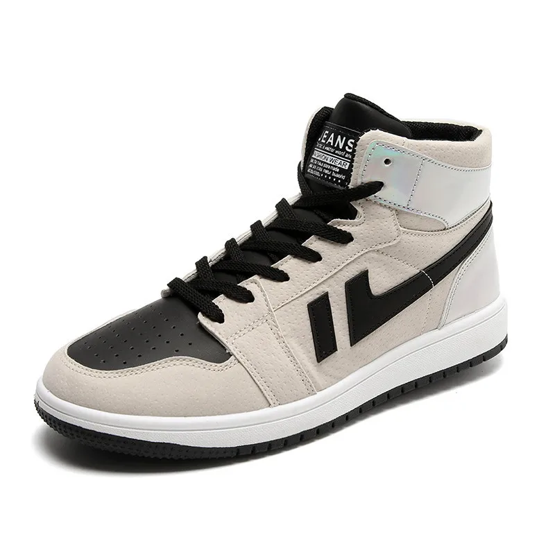 

2021 autumn and winter new anti-fleece laser high-top sneakers all-match reflective tide shoes
