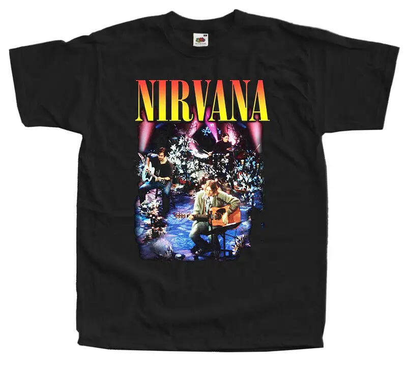 Новый Nirvana Unplugged черная футболка хлопок все размеры S 5Xlharajuku уличная Мужская| |