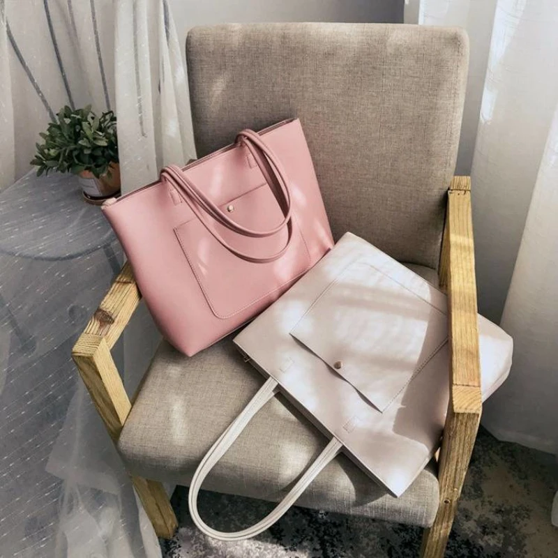 

Korean Version Of The 2019 New Wave Simple Portable Student Tote Bag Casual Shoulder Female Large Bag Cross Section