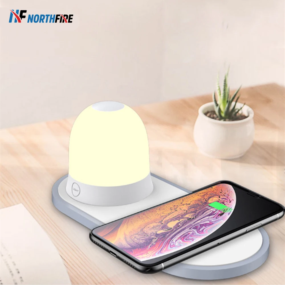 Настольная Беспроводная зарядная панель 10 Вт нескользящая настольная лампа типа