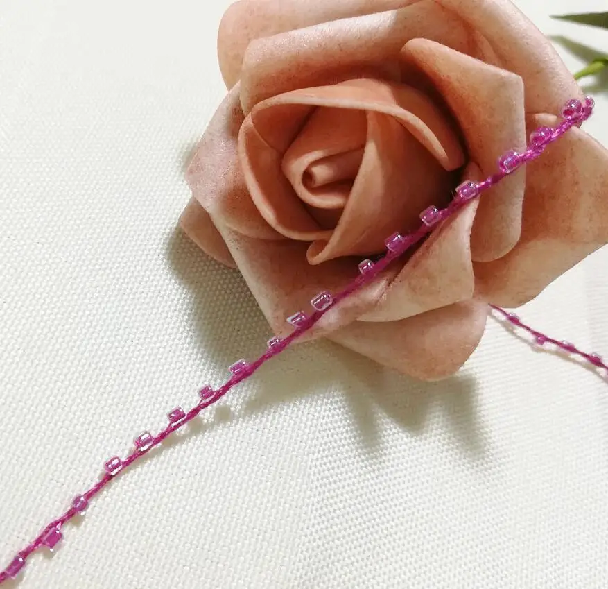 1 м Последние 3D фиолетовые кружевные хрустальные бусины Блестки из бисера ткань