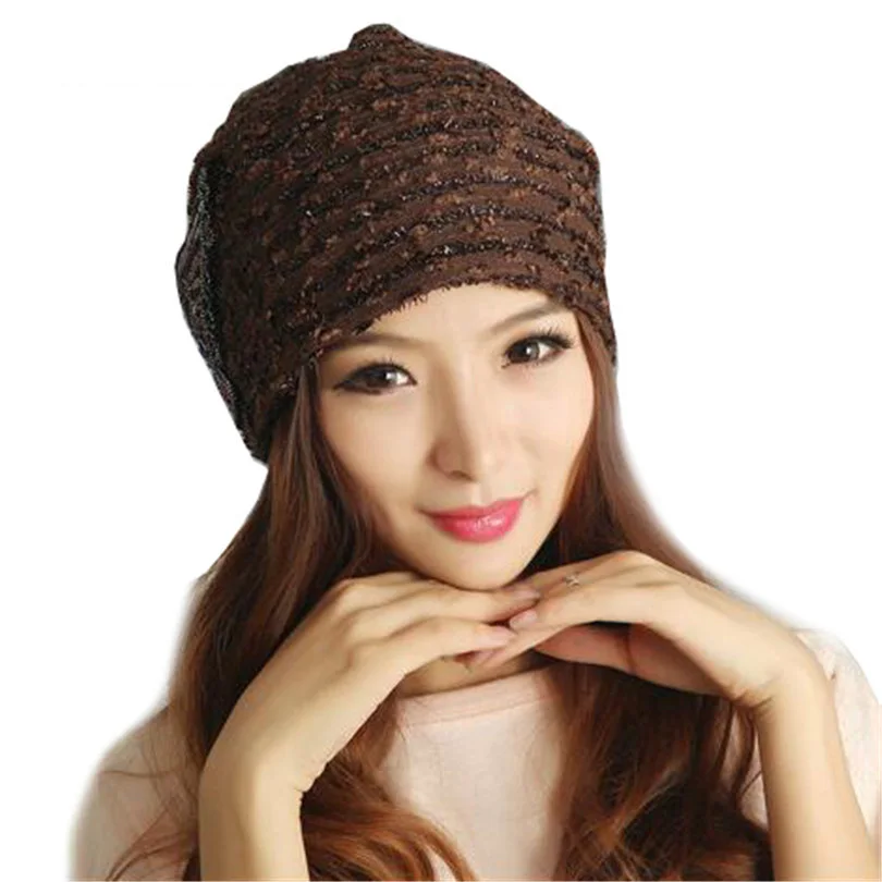 Женская Вязаная Шапка-бини CUHAKCI элегантная вязаная шапка с вышивкой узлом шапки