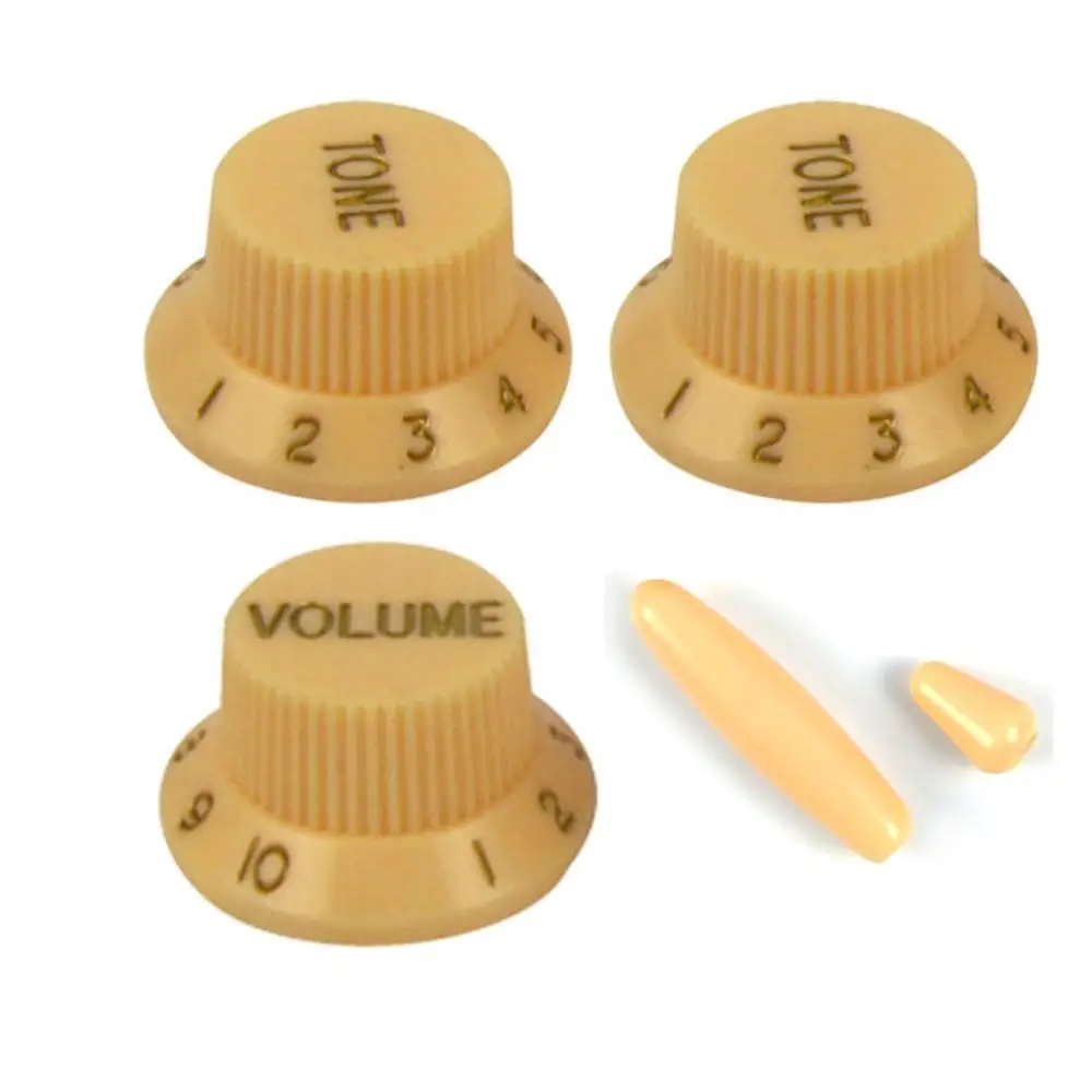 Новый набор пластиковых ручки для электрической гитары регулятор громкости 2T1V +