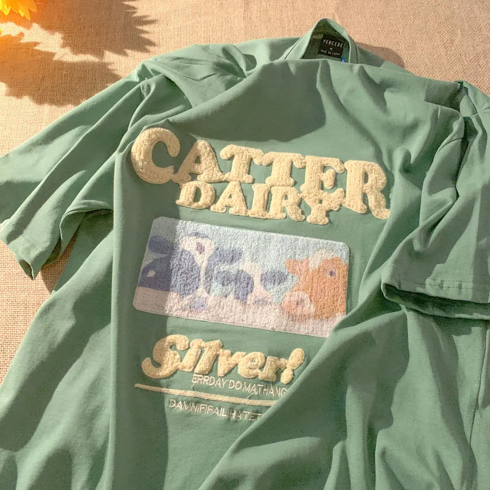 Соли отдел с коротким рукавом в студенческом стиле В Корейском Свободные 2021