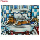 Картина для вышивки крестиком в ванну Собачка