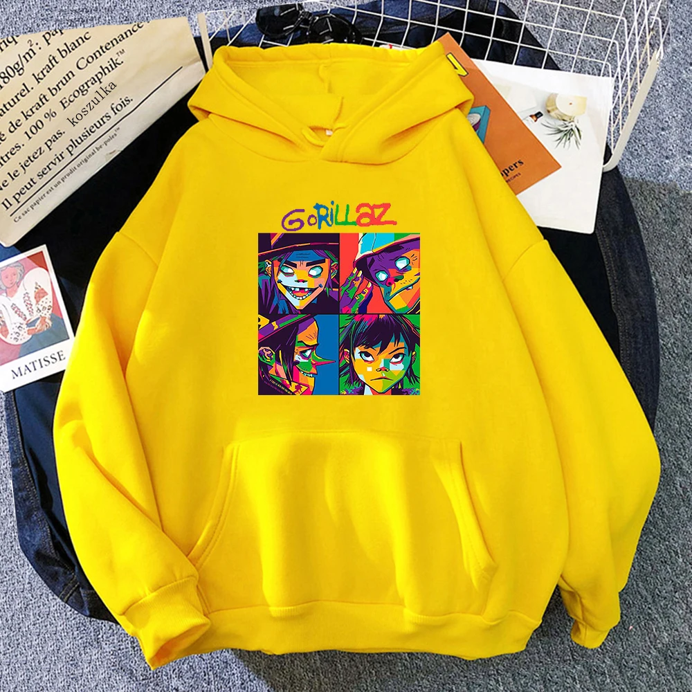 Зимняя шапка Gorillaz с капюшоном 2021 Топы женская уличная одежда в стиле хип-хоп