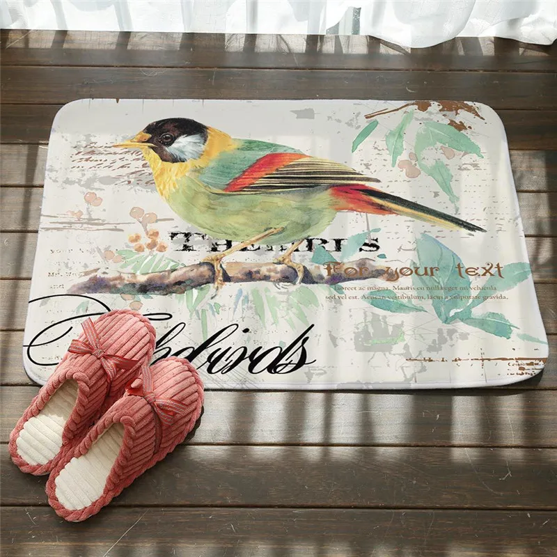 

Vintage Bird Tree World Doormat for Entrance Door Microfiber Rugs In The Hallway Anti-slip Bedroom Carpets Kitchen Mats