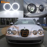 for jaguar s type s type 2003 2004 2005 2006 2007 2008 hid headlight ultra bright smd led angel eyes halo rings kit day light