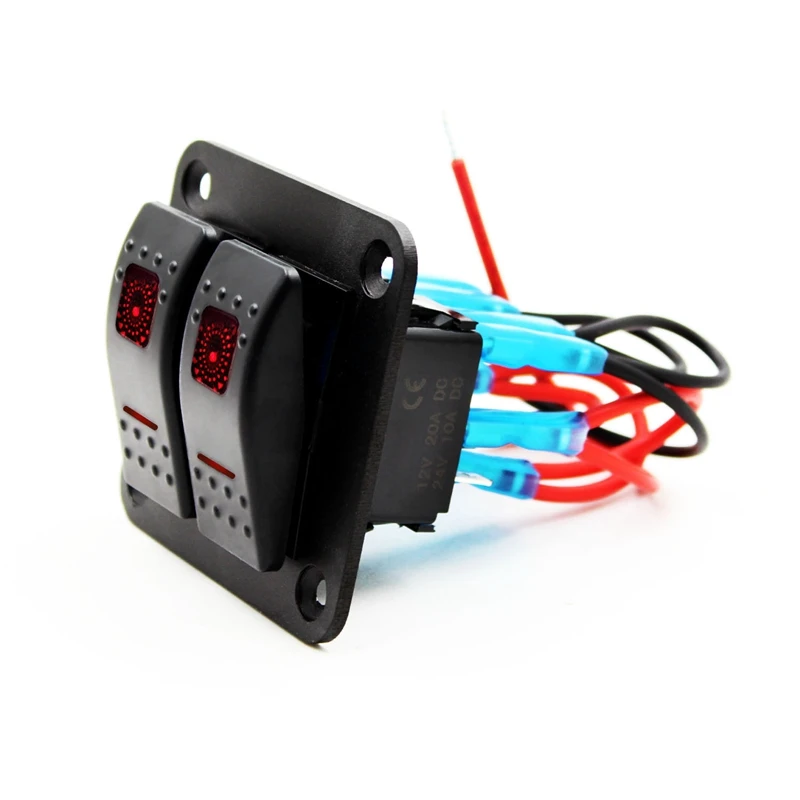 2 предмета 12V 24V красный кулисный переключатель Панель автомат защити цепи лодка