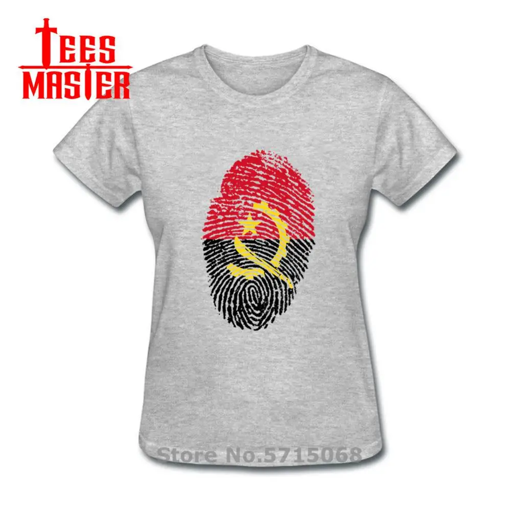 Футболка унисекс Повседневная рубашка с принтом флага Анголы отпечатков пальцев