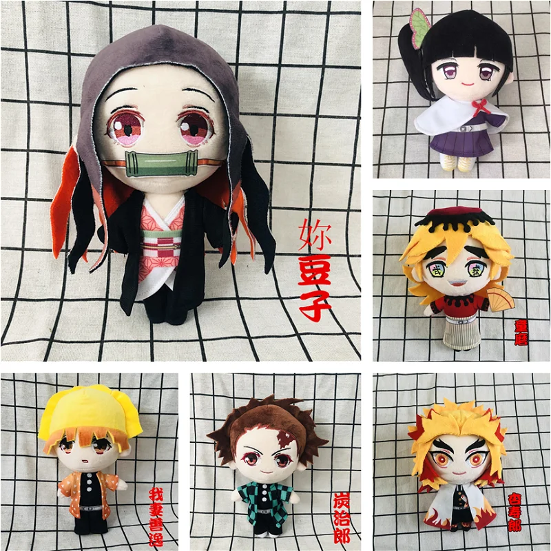 

Japan Anime Demon Slayer Kimetsu no Yaiba Kamado Tanjirou Nezuko Agatsuma Zenitsu Hashibira Inosuke Cartoon Doll Plush Toys