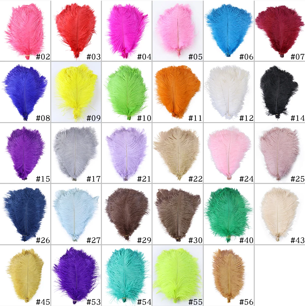 

10 pieces of 10-12 inches soft and comfortable ostrich feathers for wedding banquets Home party decoration 25-30cm pure white