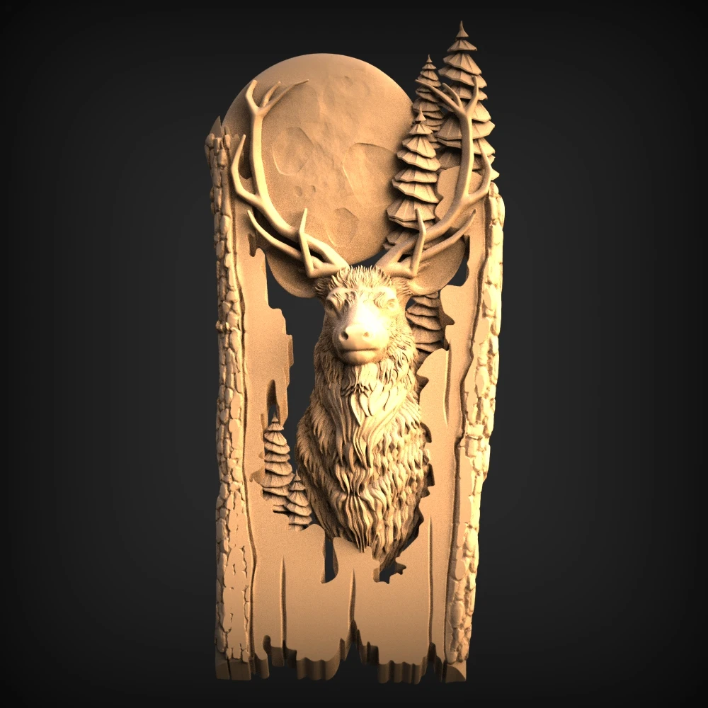 6 шт лесные животные 3d STL модель для ЧПУ 3D принтер волк _ медведь Зубр Олень рельеф