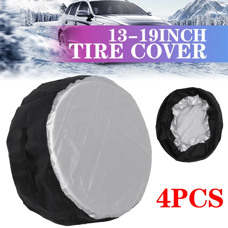 

13-19inch Tire Cover Case Car Spare Tire Cover Storage Bags Carry Tote Polyester Tire For Cars Wheel Protection Covers