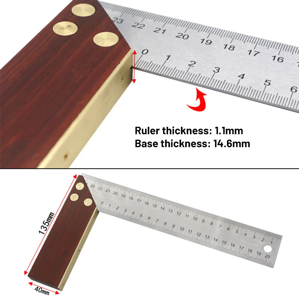 

90 Degree L-Type Woodworking Angle Ruler 250mm Measuring Tool Double-Sided Scale Carpenter's Ruler Marking Gauge Carpenter