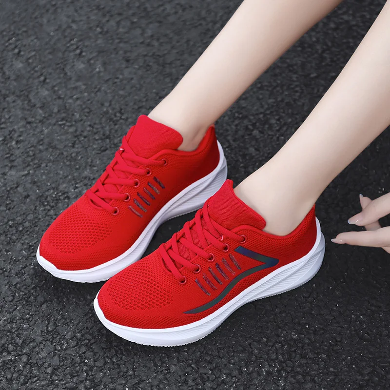 

Women Casual Shoes Fashion Breathable Walking Mesh Flat Shoes Sneakers Women 2021 Gym Vulcanized Shoes White Female Footwear