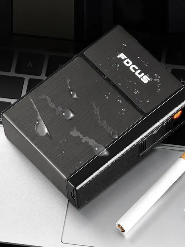 Чехол для сигарет 2 в 1 перезаряжаемая USB Зажигалка курения беспламенная