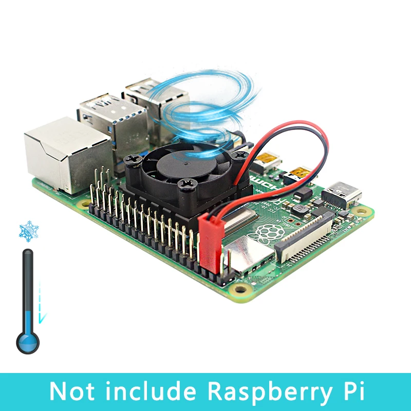 Кулер для процессора Raspberry Pi 4 Model B комплект из вентиляторов и алюминиевого