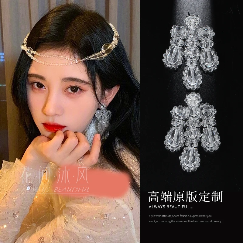 Прозрачные Серьги из бисера Ju Jingyi в том же стиле модные милые серьги высокого