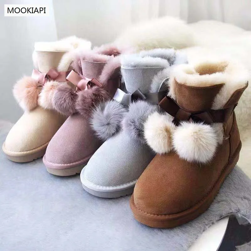 Сапоги из 2019 натуральной овчины женские зимние сапоги 100% шерсти женская обувь на