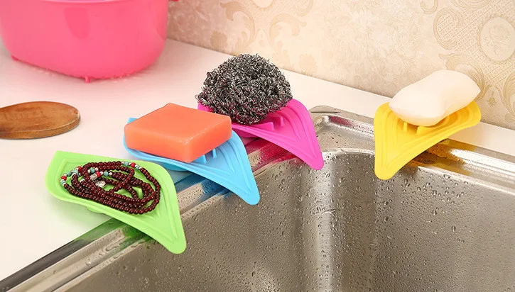 Противоскользящий держатель для мыльницы в форме листа простой дренаж мыла