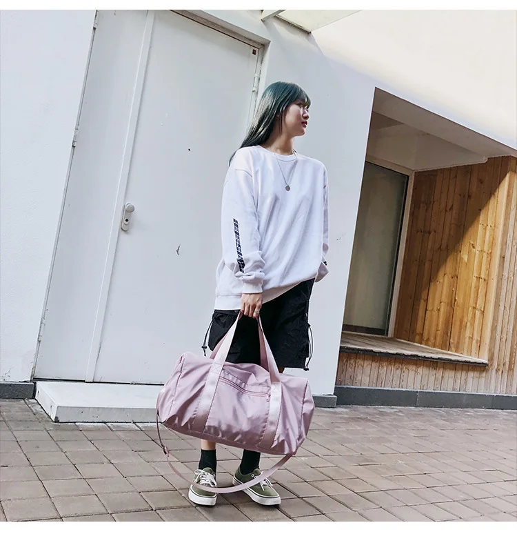 Women Training Handbags Female Short-Distance Duffel Package Large Capacity Folding Storage Fitness Waterproof Bag Waterproof