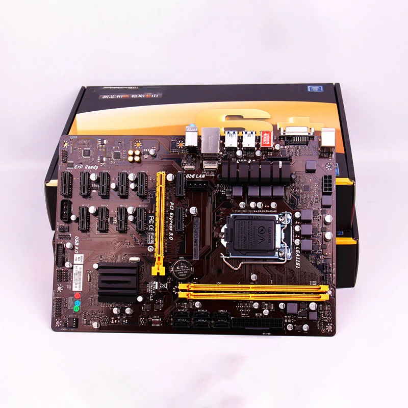 Billig Neue Inventar Original Bergbau Motherboard Für BIOSTAR TB250-BTC PRO 12 Grafiken Slots Unterstützung GTX1060 Perfekte Test, Gute Qualität