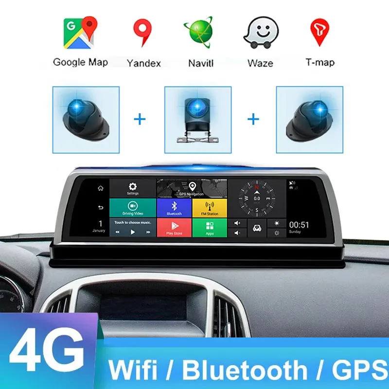 Registrator 4ch Gps Wifi Adas Dual Lens Dash Board