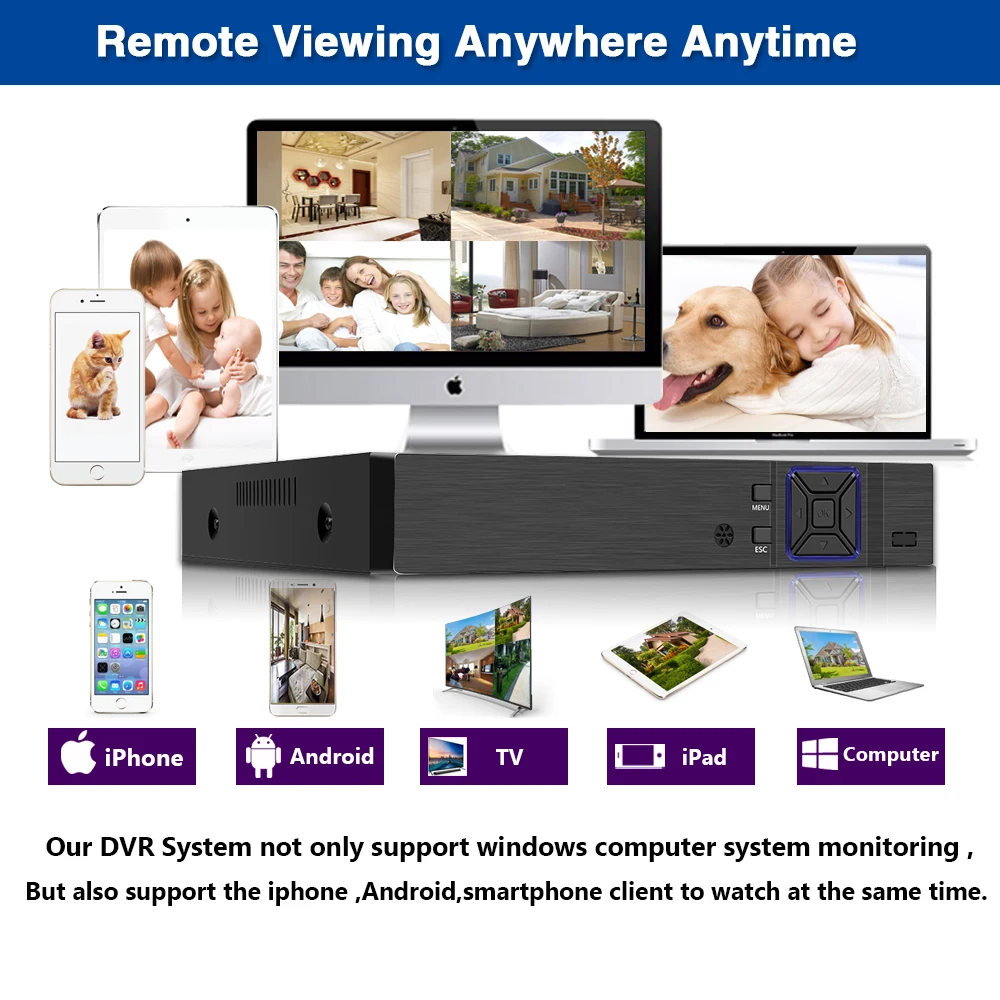 H.265 4CH 8CH 5MP 5 в 1 DVR видеорегистратор для AHD камеры аналоговая камера IP P2P cctv система