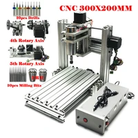 diy mini cnc 3020 5 axis pcb engraver 4 axis wood metal router 400w milling engraving machine tool kit for acrylic wood plastic