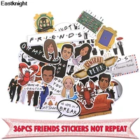 36pcs friends tv show creative badges diy decorative stickers cartoon style for diy wall notebook phone scrapbooking album e0003