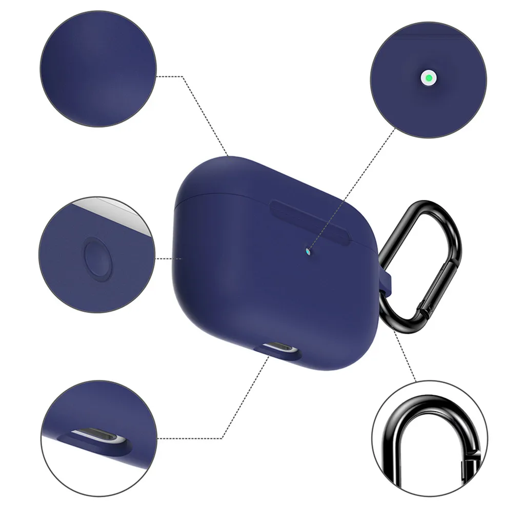 Беспроводной зарядный футляр для AirPods Pro 2019 силиконовый чехол с защитой от