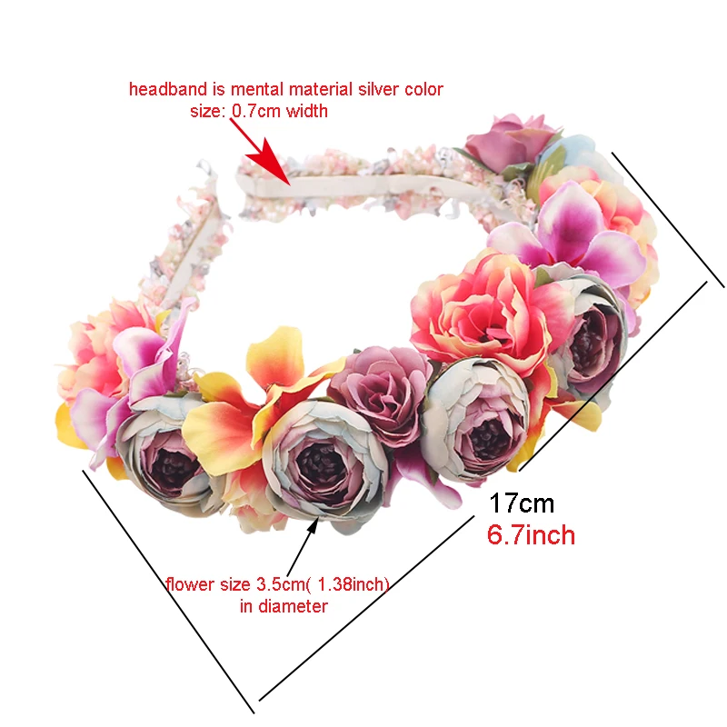 Повязка на голову детская с цветами для девочек