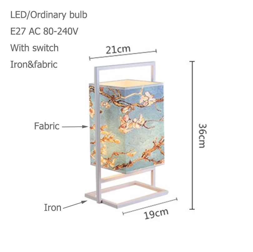 

Table Lamp Chines Style Night Lights for Bedroom LED Button Switch Indoor with 2 Styles Art Deco Vintage Desk Lamp Bedside Lampe