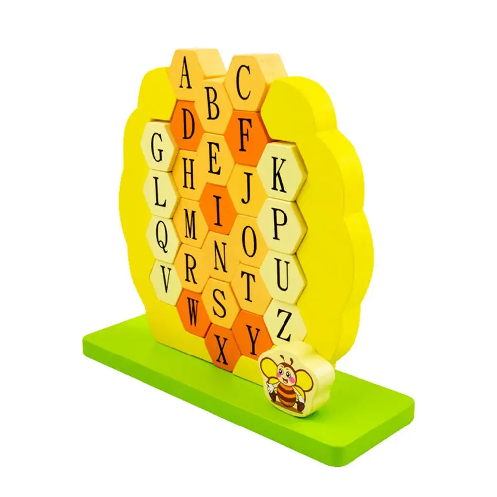 

Alphabet Matching Toy Bee Demolition Wall Wooden Board Matching Letter Puzzle Early Education Toy Parent-child Interaction Game