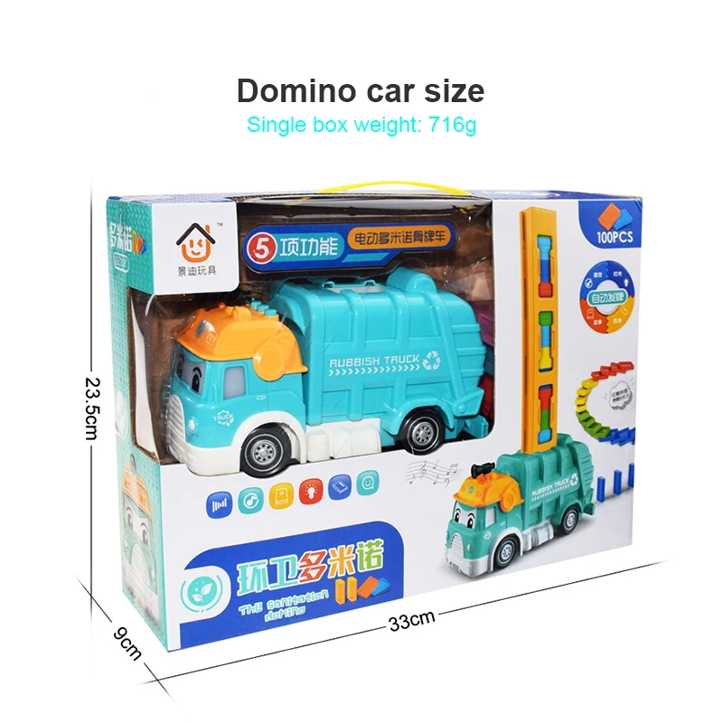 

Kids Motorized Domino Train Set With Sound Light Automatic Colorful Domino Blocks Educational DIY Game Toy Building Toy Gift