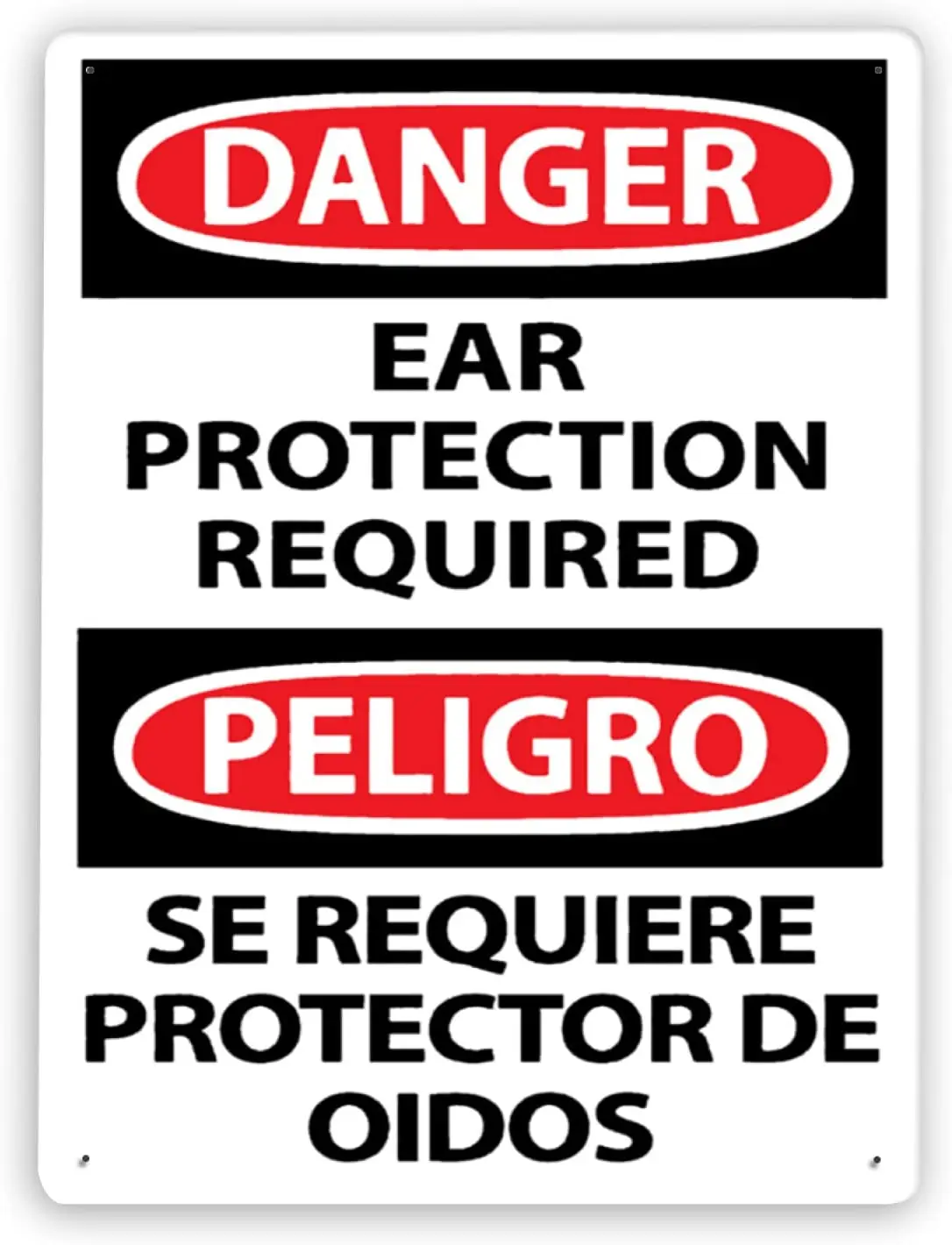

7503 Warning Sign,Ear Protection Required in This,Tin Aluminum Metal Decor Painting Traffic Warning Sign 8x12 Inch