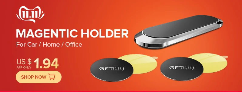 GETIHU Mini Universal Magnetic Car Phone Holder in Car Metal Plate Magnet Cell Mobile Smartphone Stand Mount For iPhone Samsung