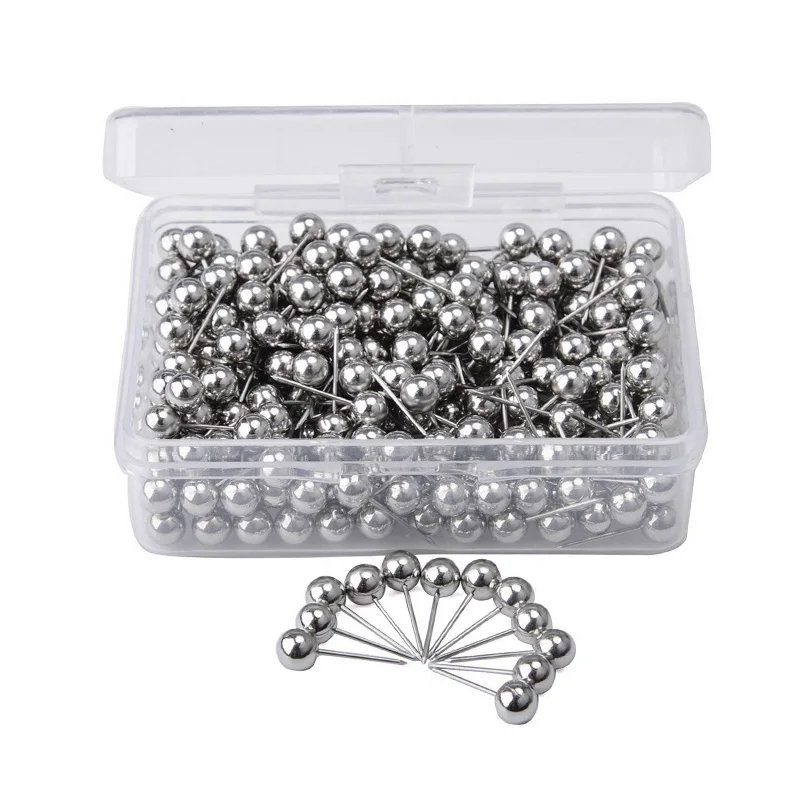 Зажимные булавки Map Tacks с круглой пластиковой головкой 1/ 5 дюймов и стальной