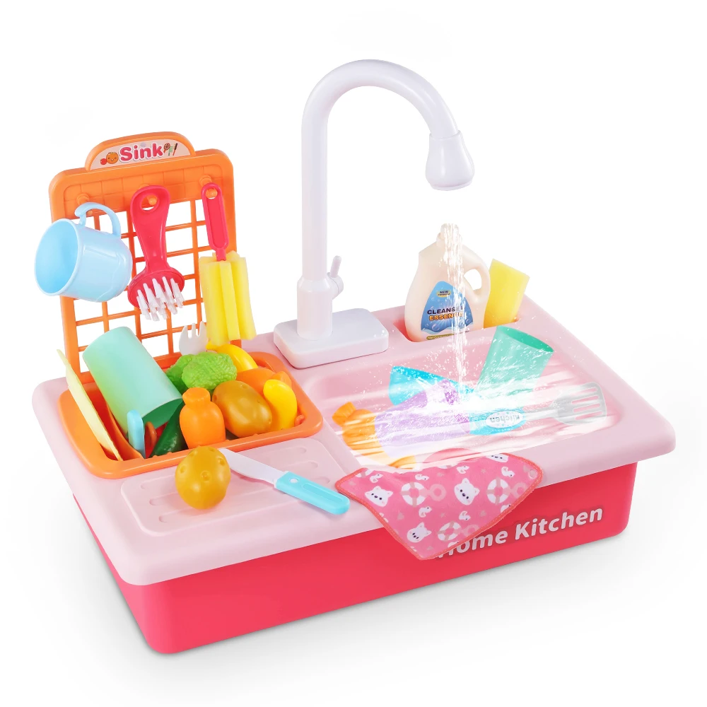 Посудомоечная раковина игрушечной кухни для детей девочек.