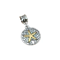 50pcs dangle lovely starfish alloy charm big hole beads fit european charm bracelet jewelry 19 8x34 5mm a 288a