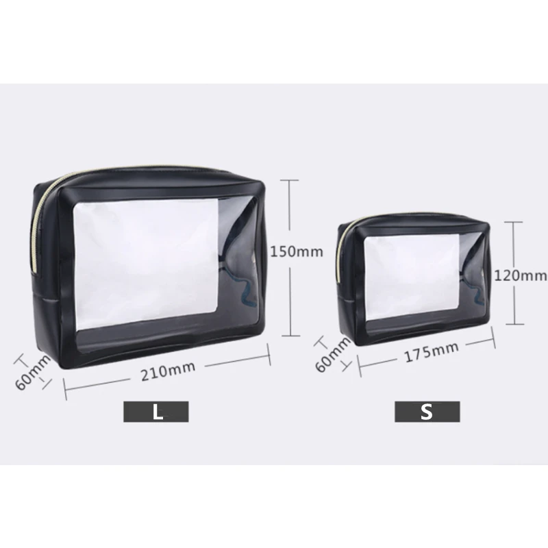 

New Female PVC Transparent Zipper Cosmetic Bag For Women Travel Waterproof Wash Toiletry Bags Travel Makeup Organizer Case