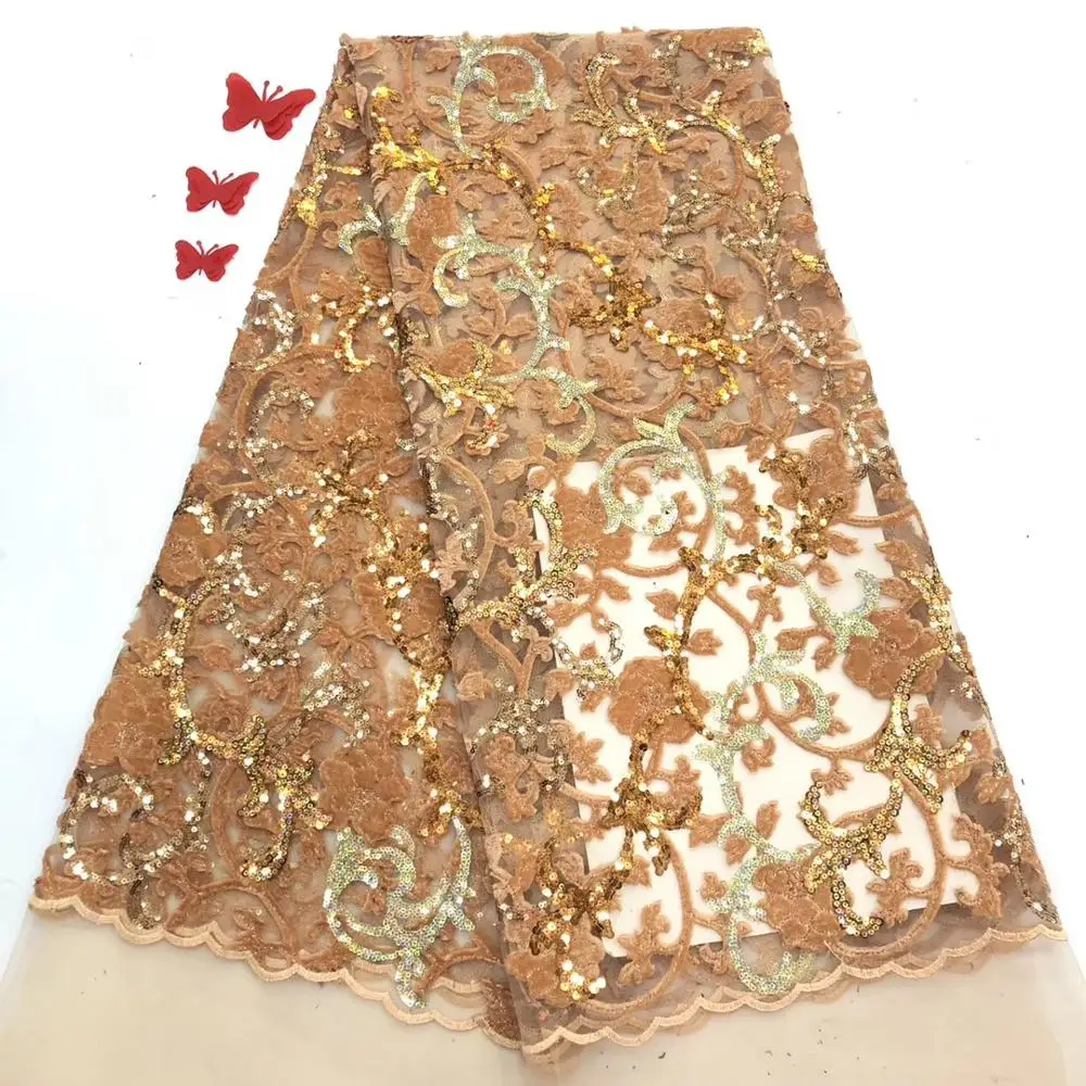 

Ткань бархатная кружевная Madison, кружево с блестками в нигерийском стиле, вышивка для женского платья, 2020