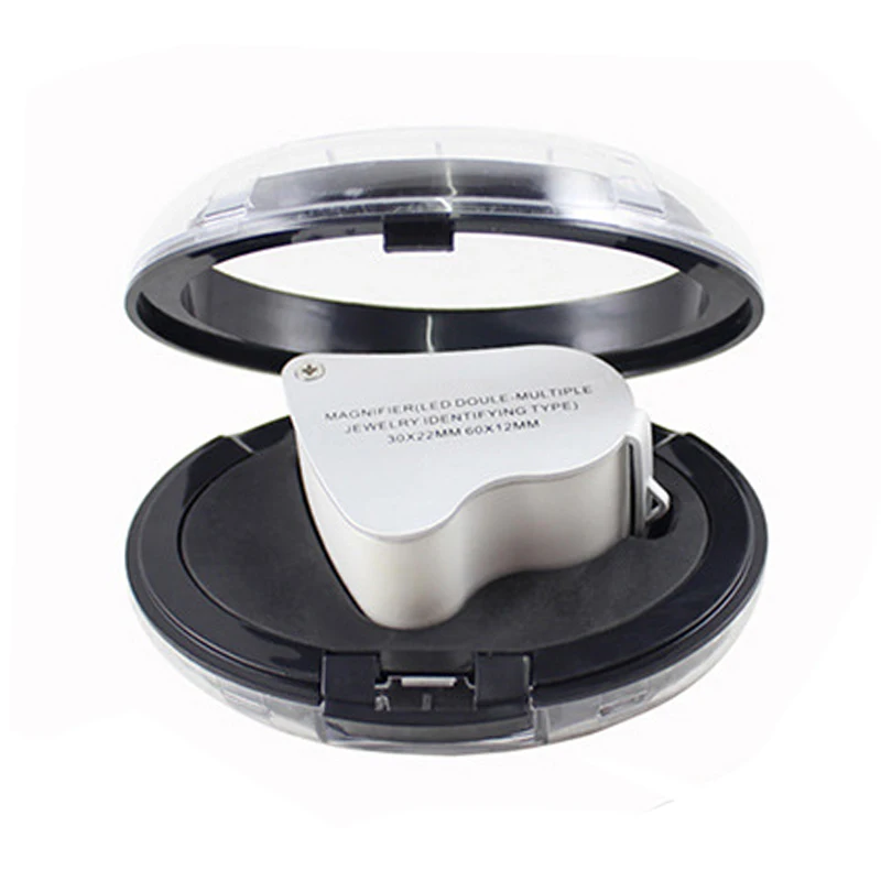 

60X 30X LED Lighted Illuminated Magnifier For Gems Jewelry Rocks Stamps Coins Watches Antiques